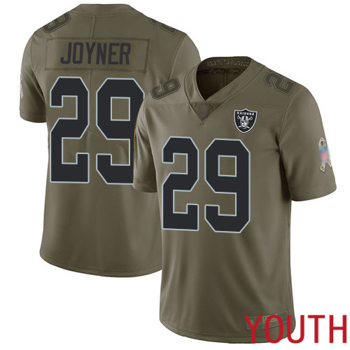 Oakland Raiders Limited Olive Youth Lamarcus Joyner Jersey NFL Football #29 2017 Salute to Service Jersey->youth nfl jersey->Youth Jersey